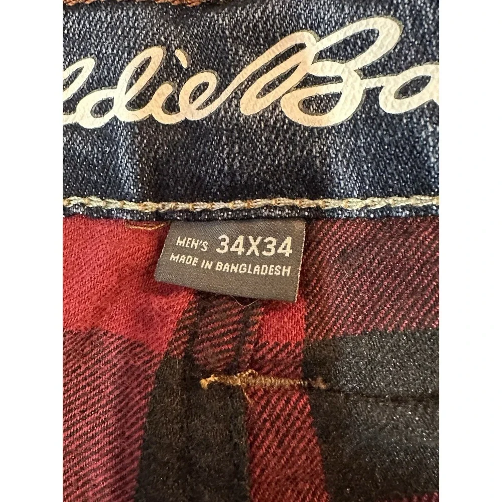 Eddie Bauer Fleece Lined Jeans Mens Thermal Straight Fit Denim Size 34x34